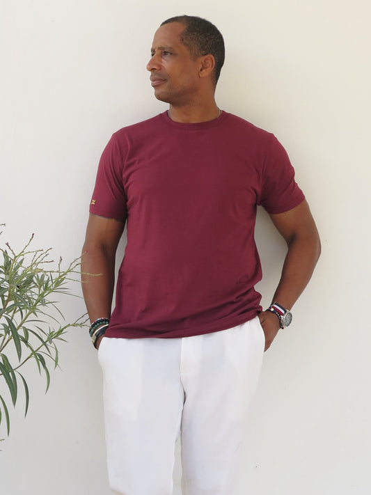 Camiseta burdeos de algodón orgánico - ecoology