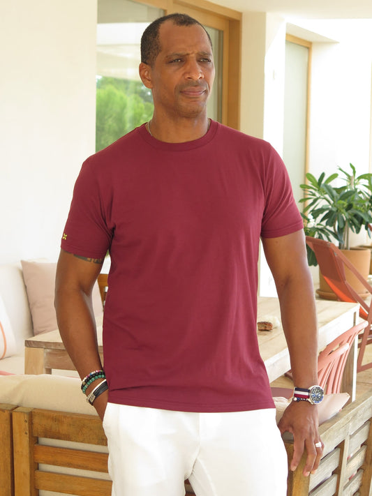 Camiseta burdeos de algodón orgánico - ecoology