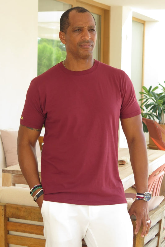 Camiseta burdeos de algodón orgánico