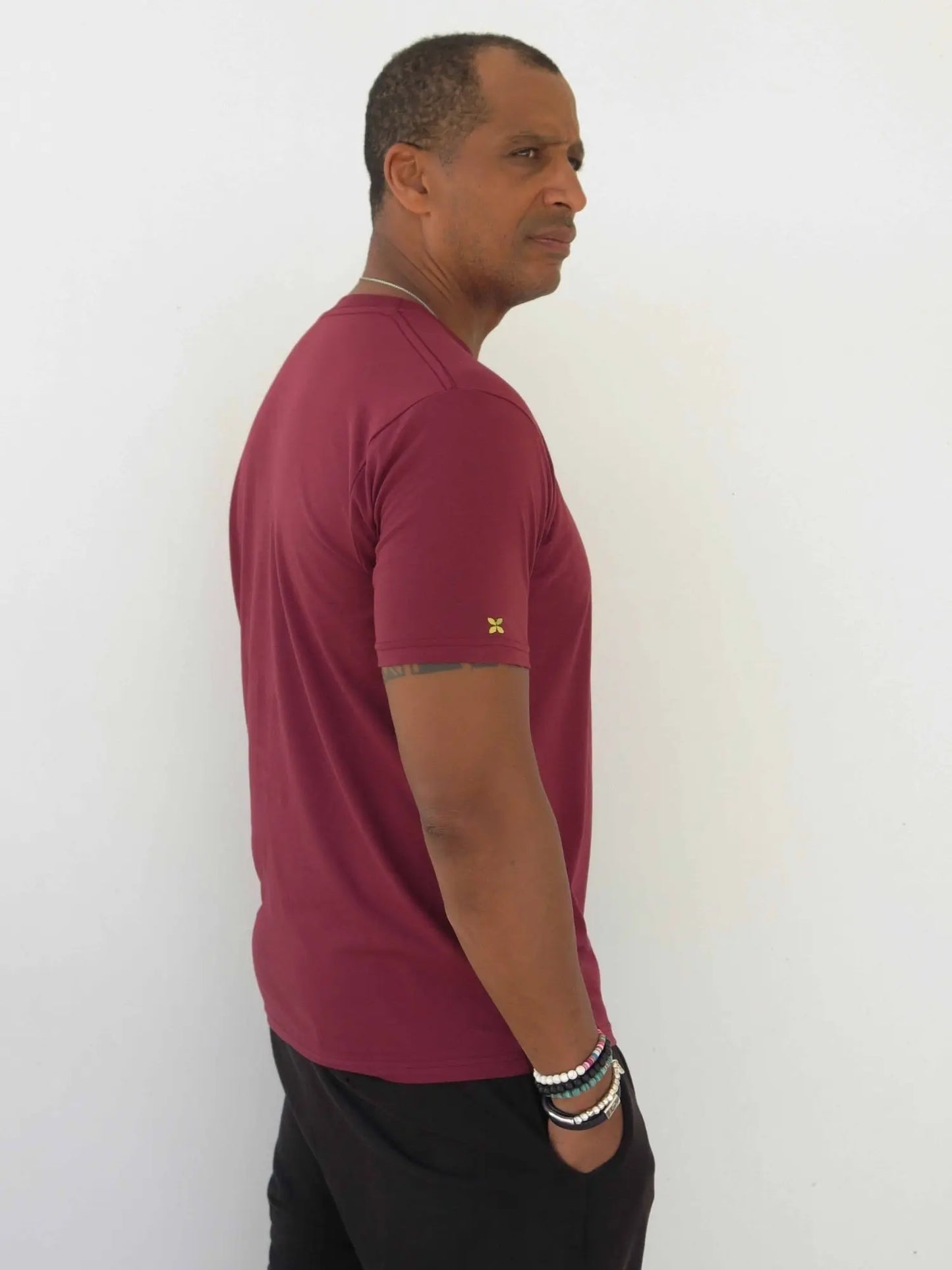 Camiseta burdeos de algodón orgánico - Image #3