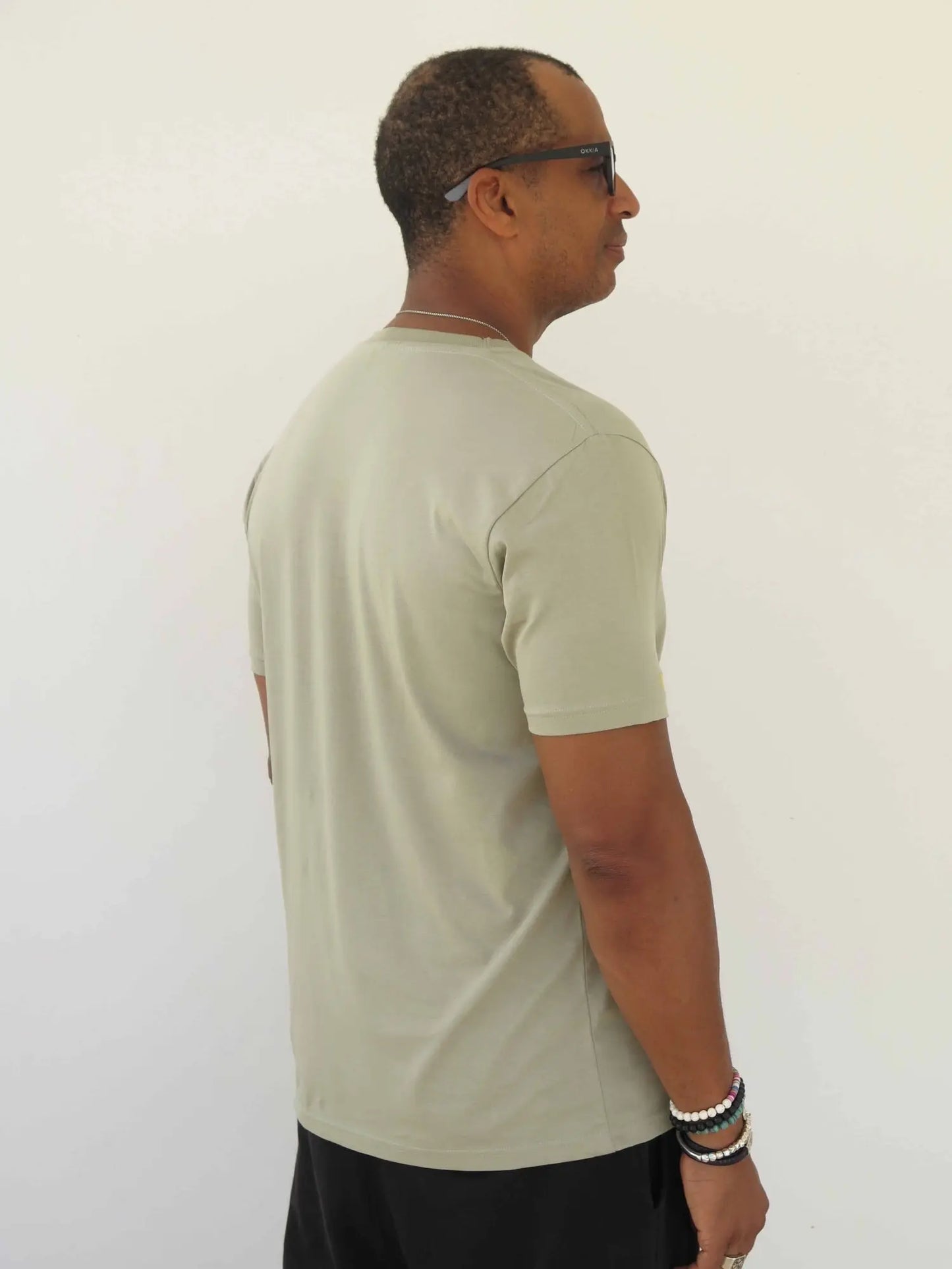 Camiseta verde agua de algodón orgánico - Image #3