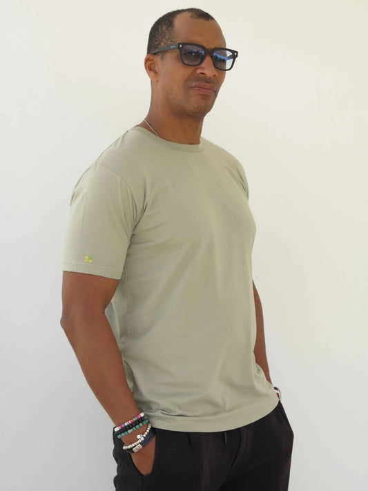 Camiseta verde agua de algodón orgánico - Image #1