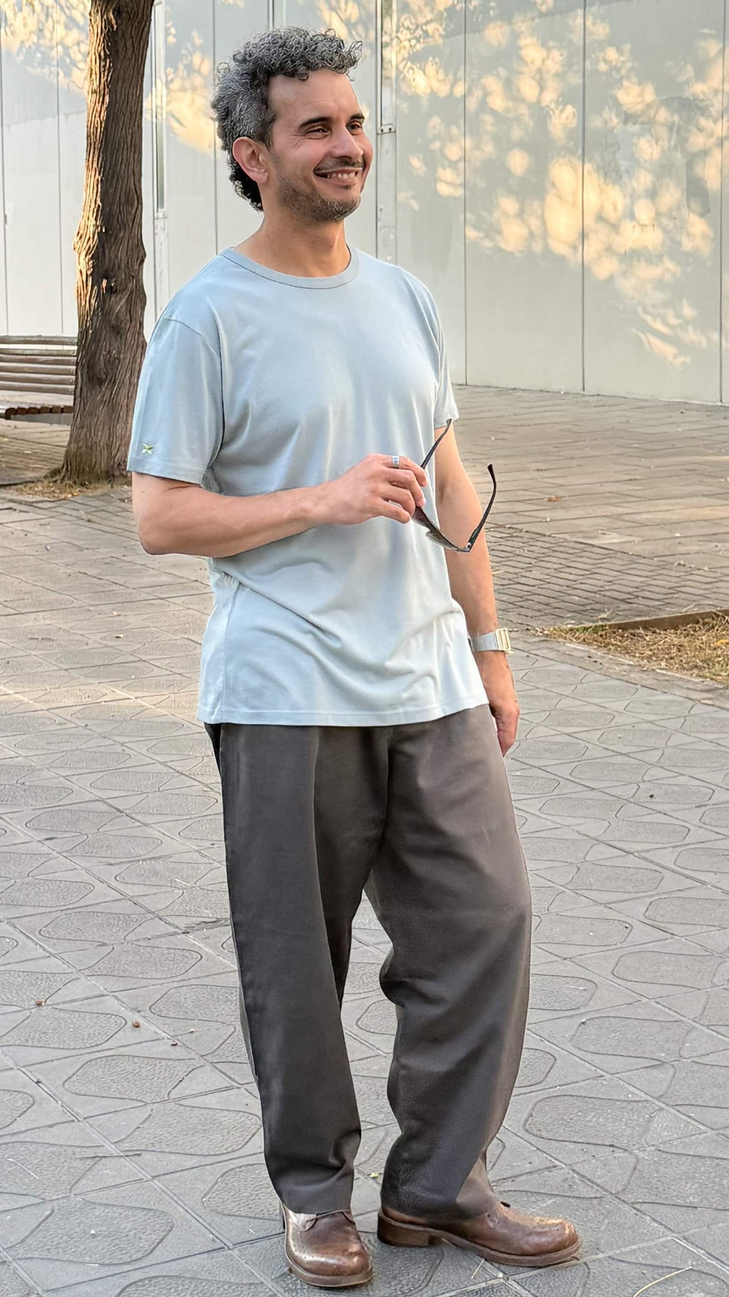 Camiseta gris claro de algodón orgánico y bambú - ecoology