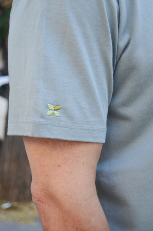 Camiseta gris claro de algodón orgánico y bambú - ecoology