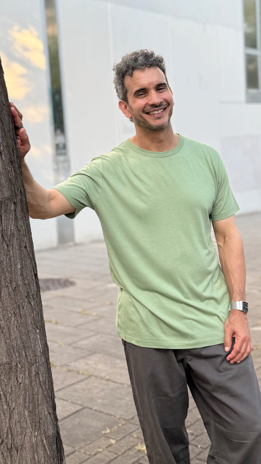 Camiseta verde claro de algodón orgánico y bambú - ecoology