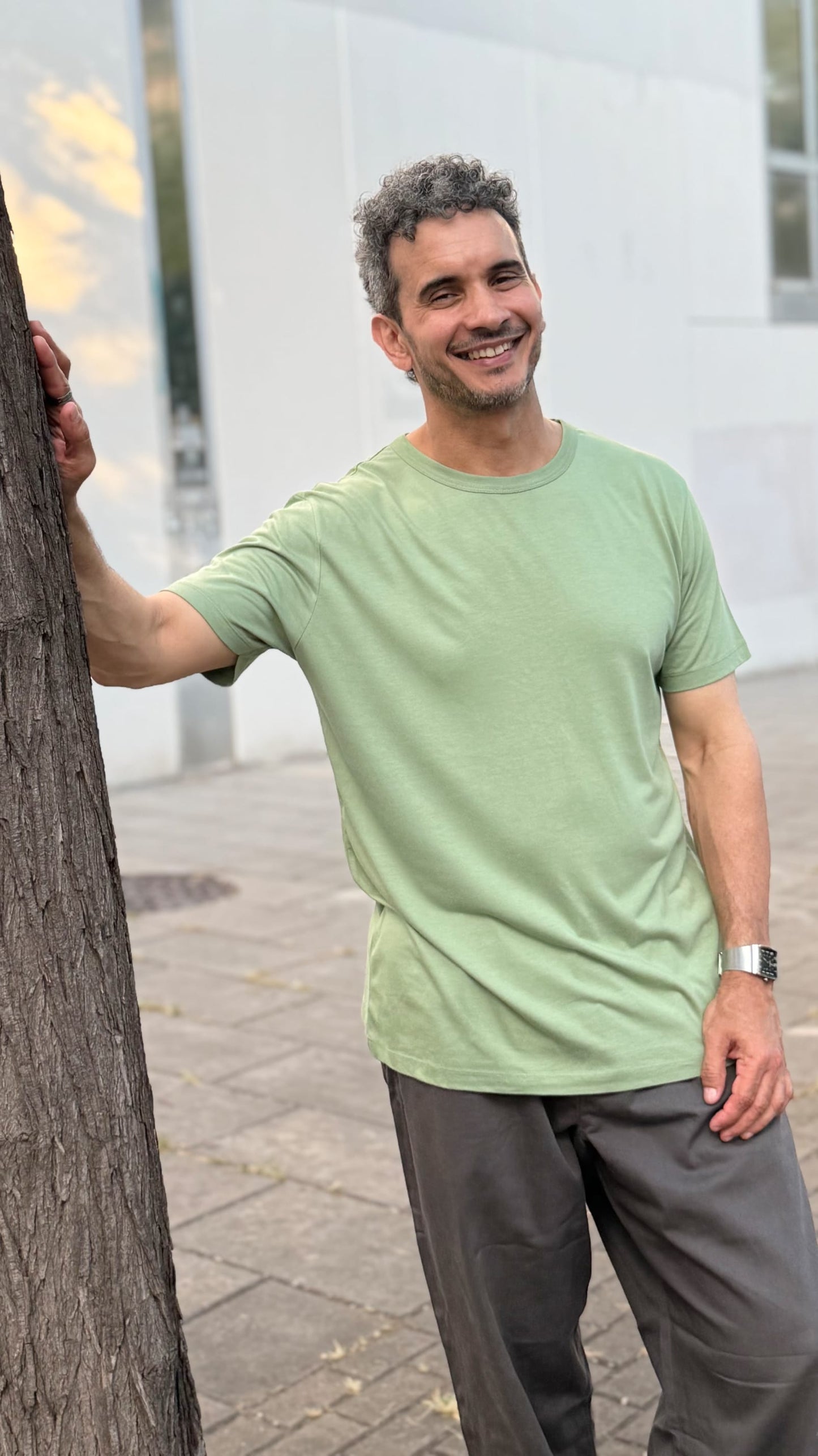 Camiseta verde claro de algodón orgánico y bambú - ecoology