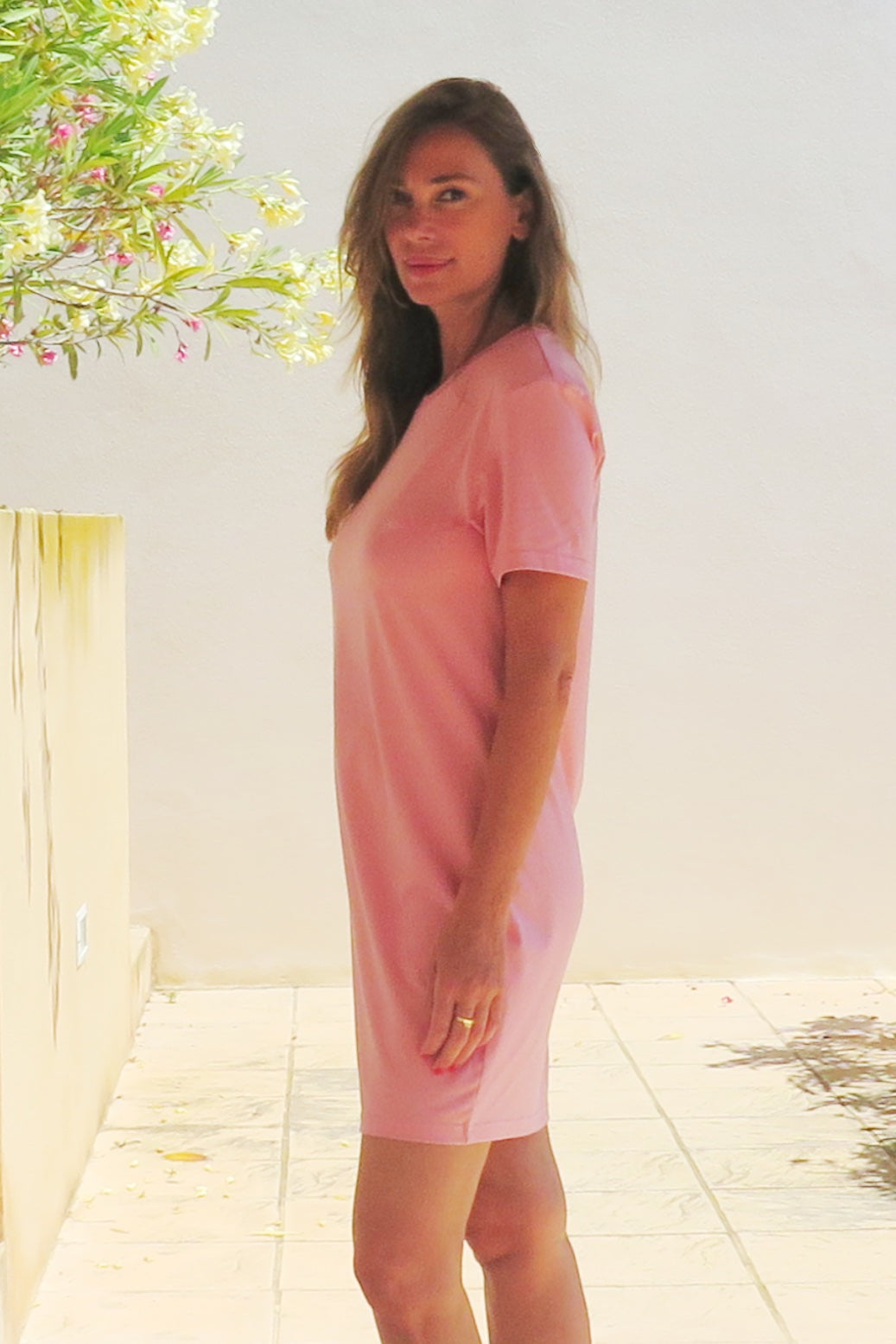 Vestido rosa de algodón orgánico