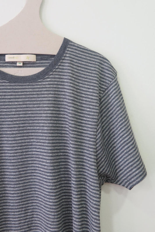 Camiseta rayas grises de algodón orgánico - ecoology