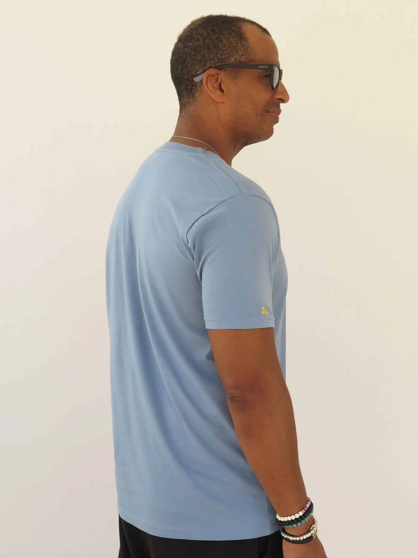 Camiseta azul claro de algodón orgánico - Image #3