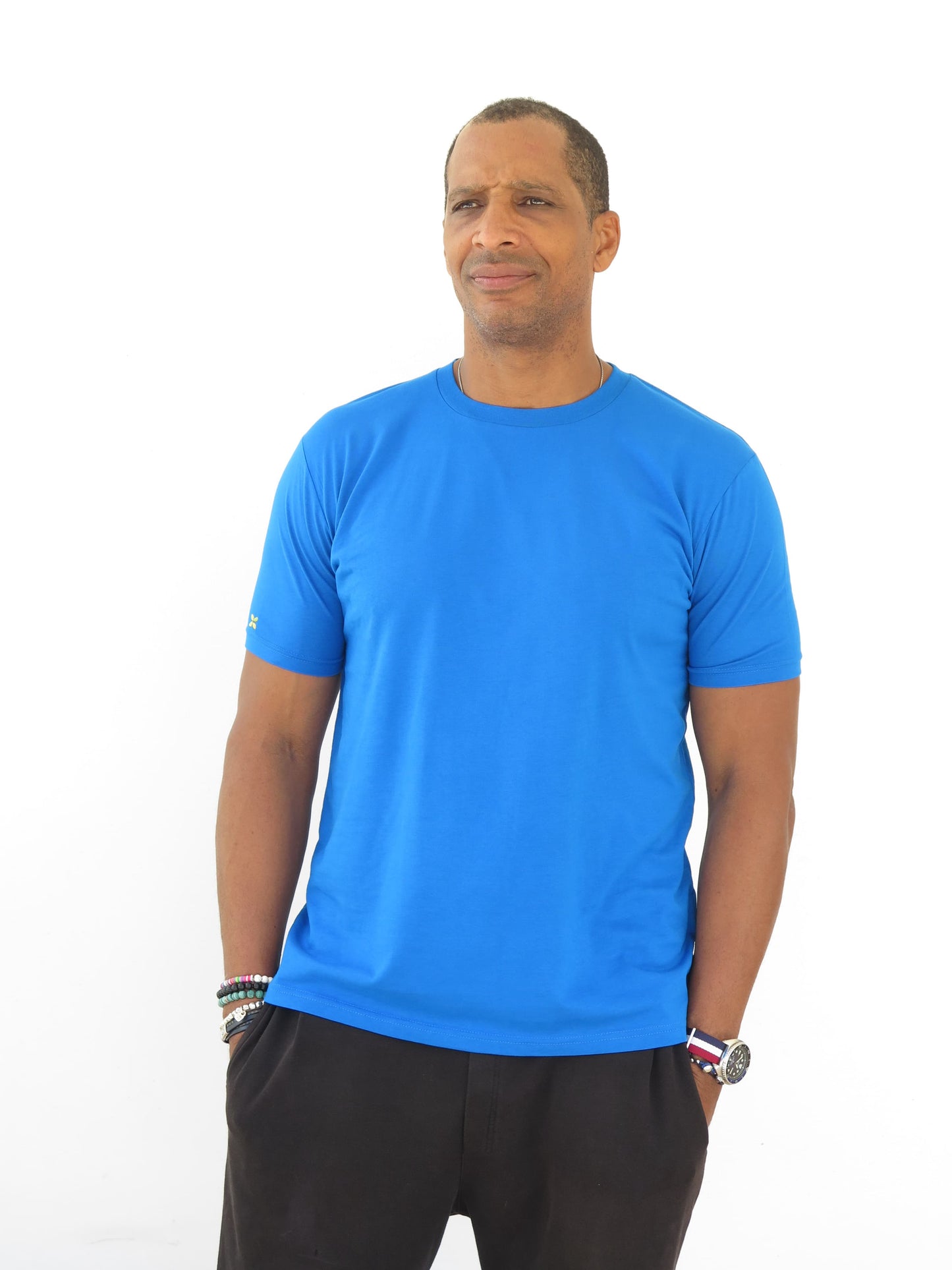 Camiseta azulón de algodón orgánico