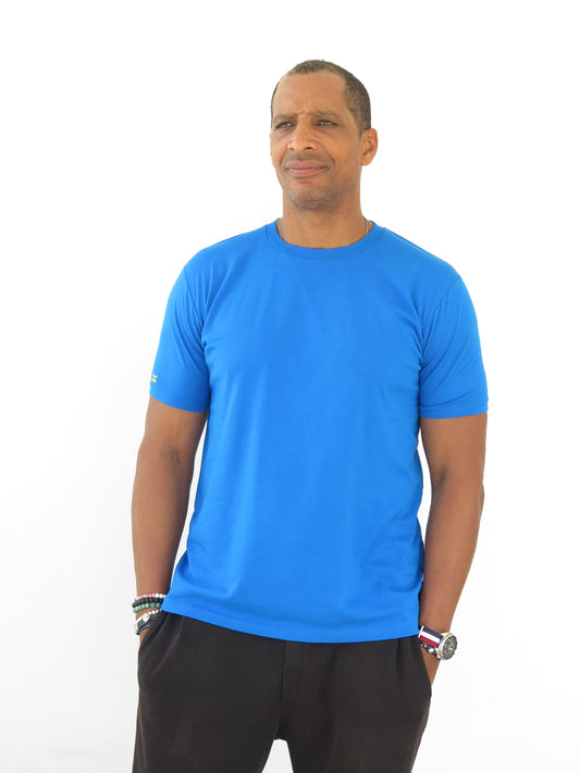 Camiseta azulón de algodón orgánico