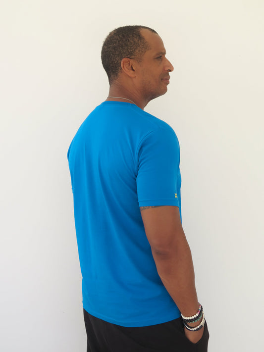 Camiseta azulón de algodón orgánico