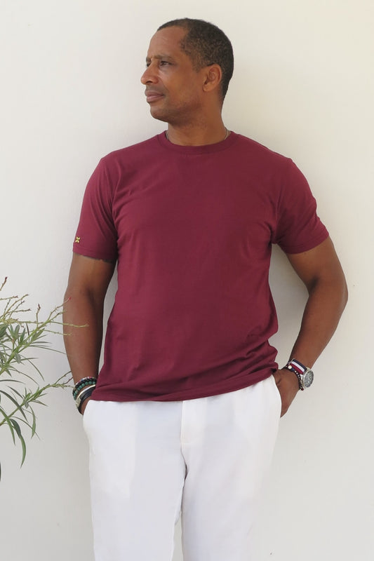 Camiseta burdeos de algodón orgánico