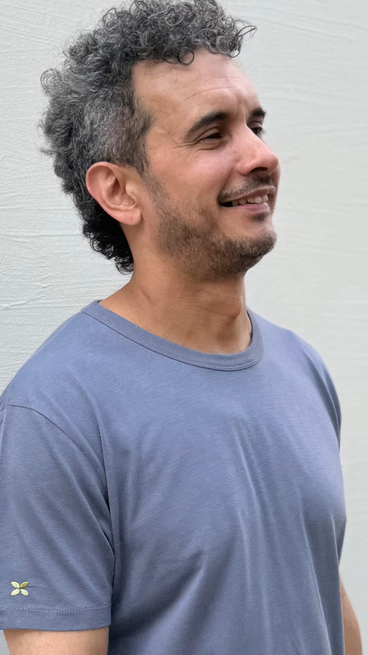 Camiseta azul petróleo de algodón orgánico y bambú - ecoology