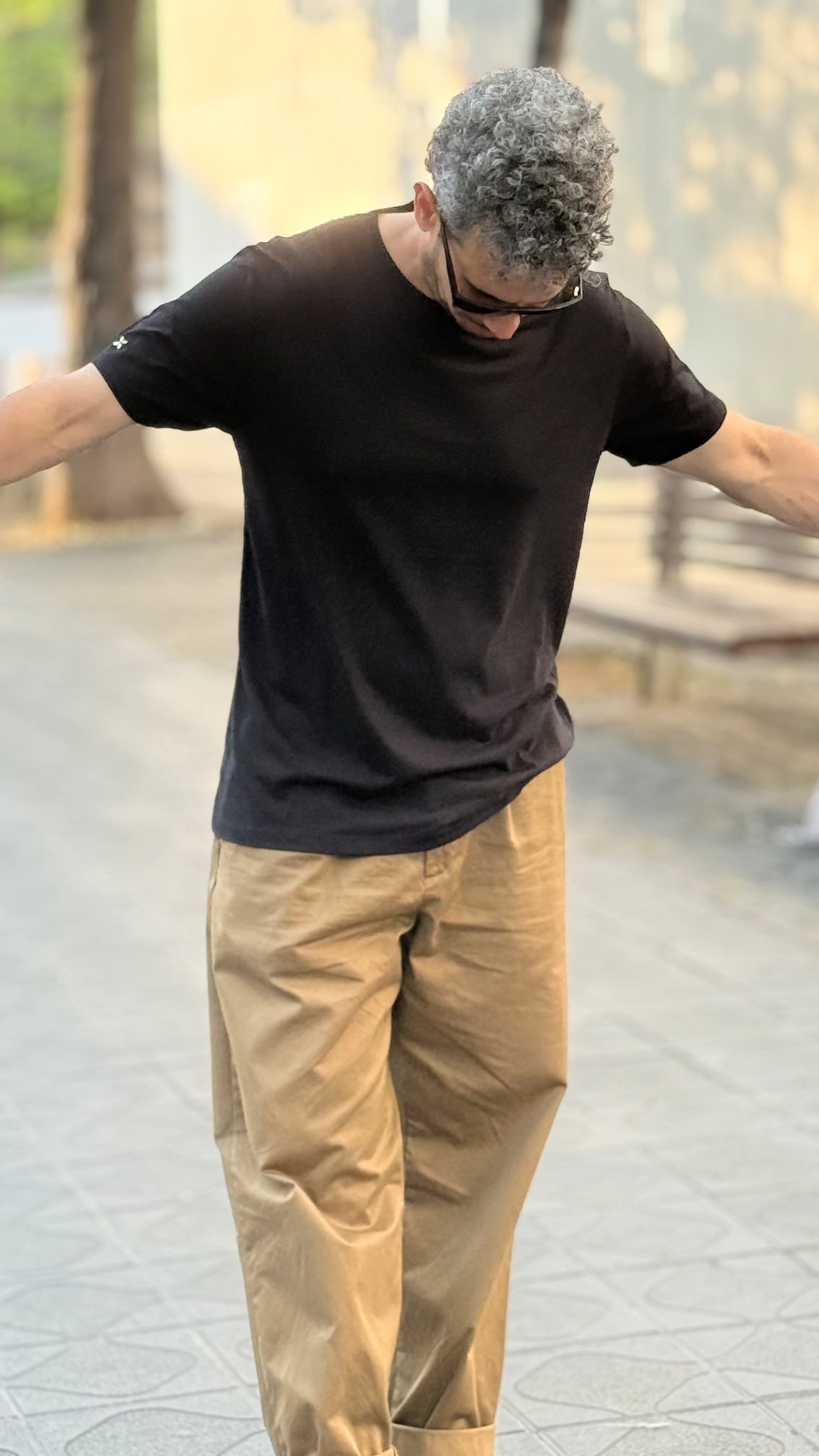 Camiseta de algodón orgánico y bambú negra - ecoology