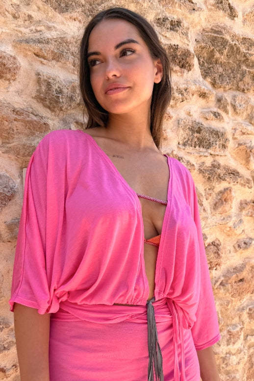 Chaqueta de Modal fucsia - ecoology