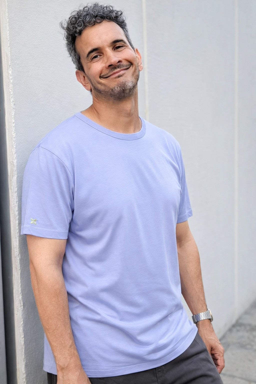 Camiseta de algodón orgánico y bambú lavanda
