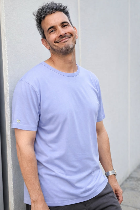 Camiseta de algodón orgánico y bambú lavanda