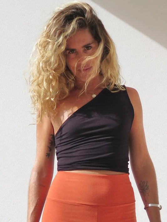 Top hombro de modal negro - Image #1