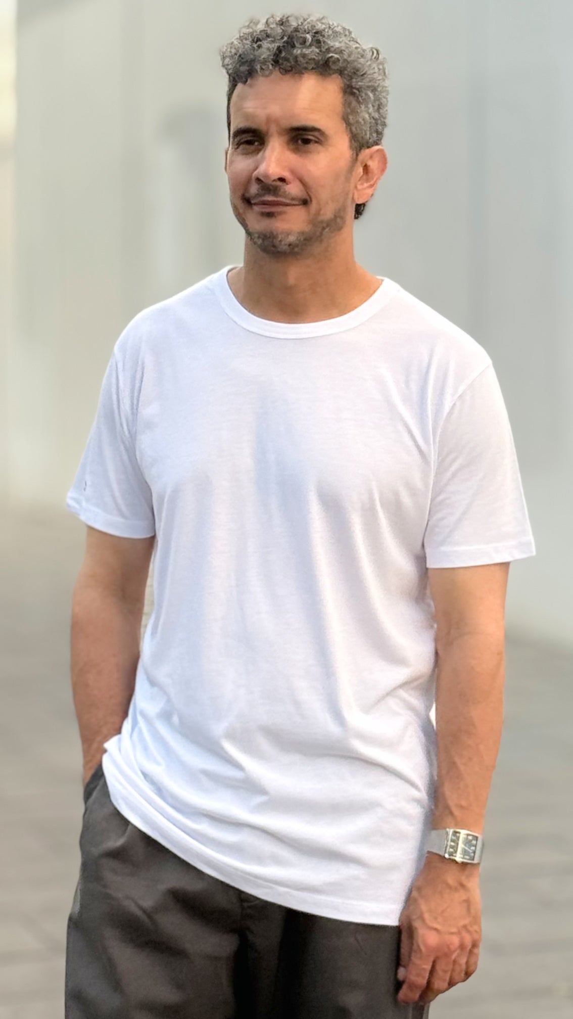 Camiseta de algodón orgánico y bambú blanca - ecoology