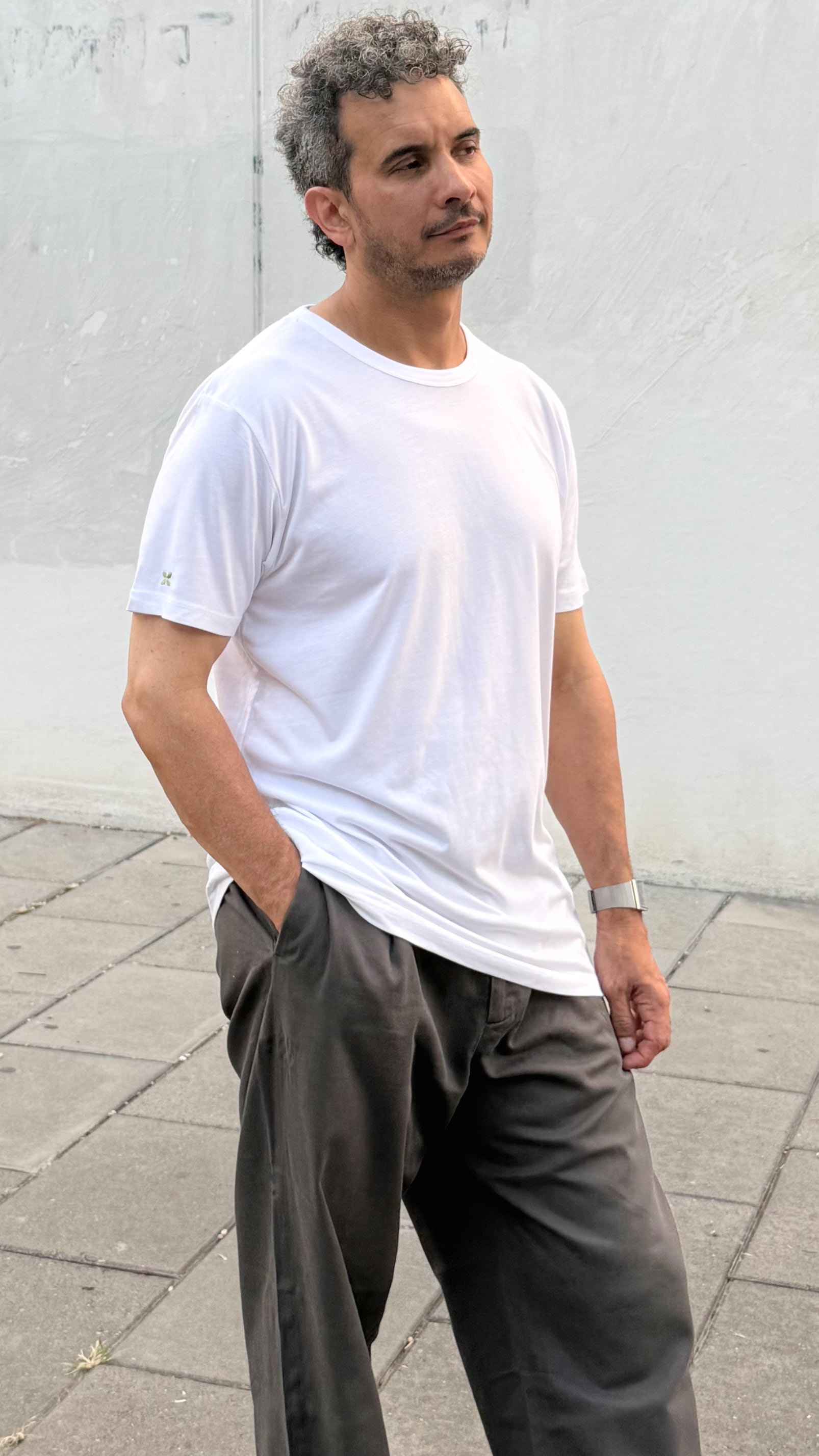 Camiseta de algodón orgánico y bambú blanca - ecoology