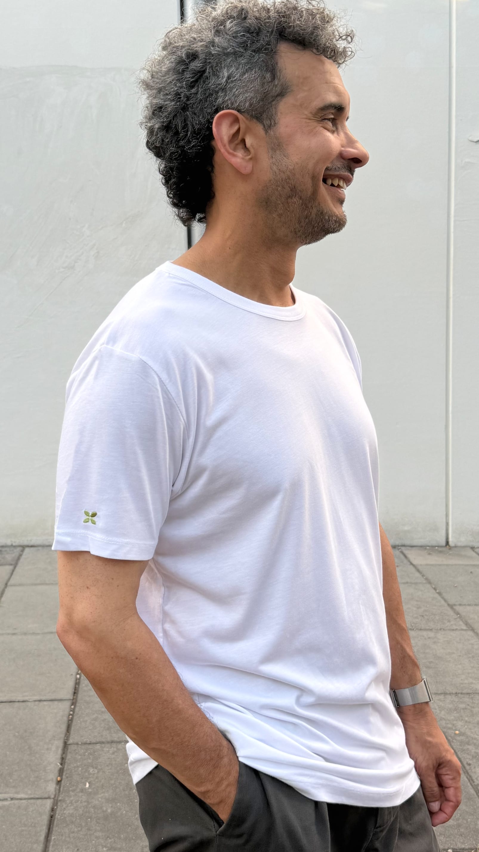 Camiseta de algodón orgánico y bambú blanca - ecoology