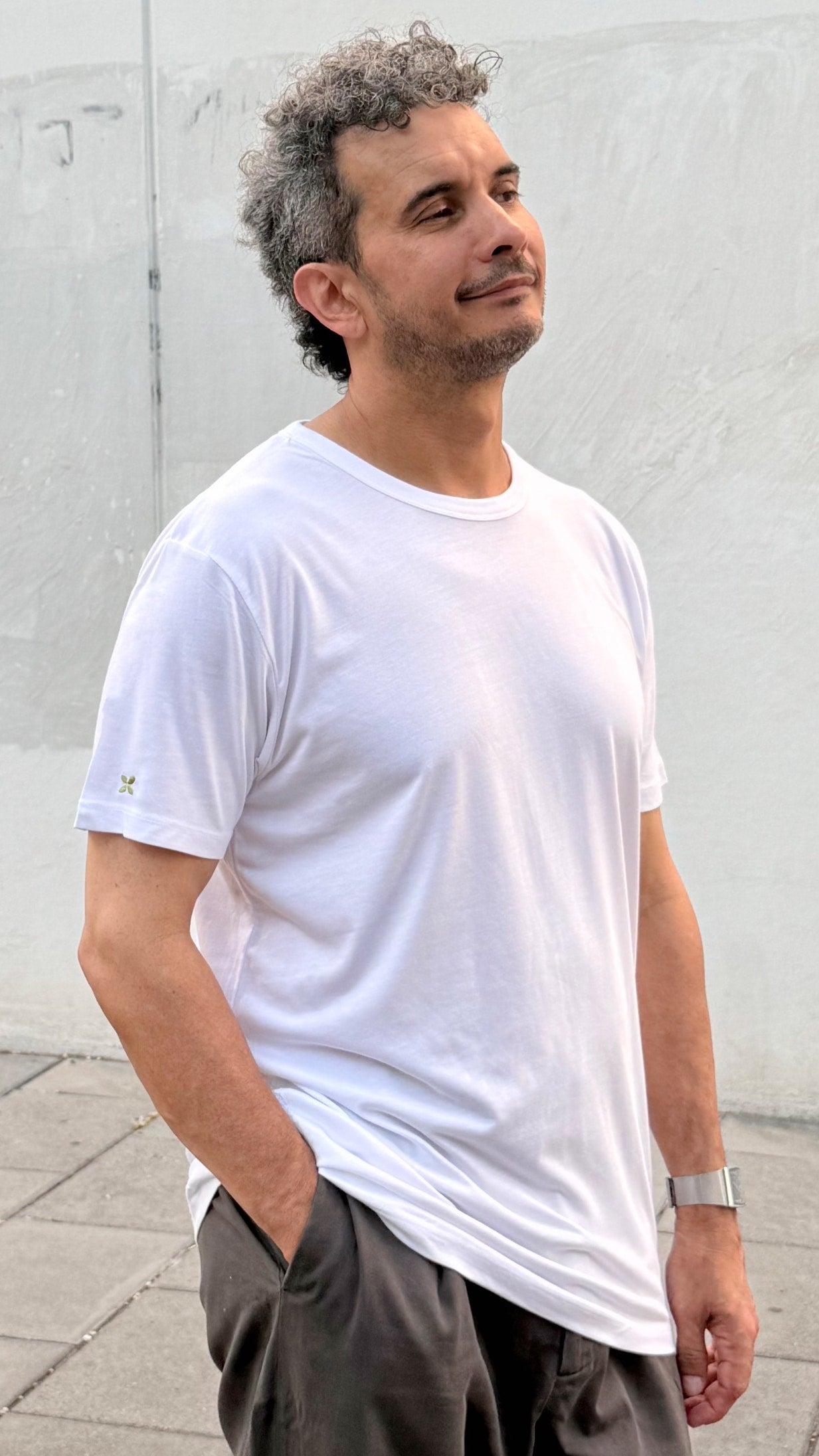 Camiseta de algodón orgánico y bambú blanca - ecoology