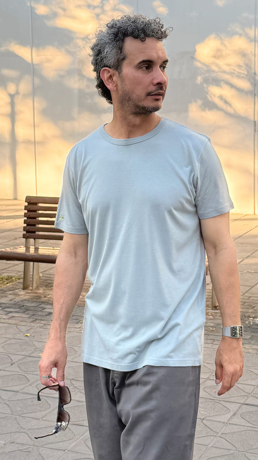 Camiseta gris claro de algodón orgánico y bambú - ecoology