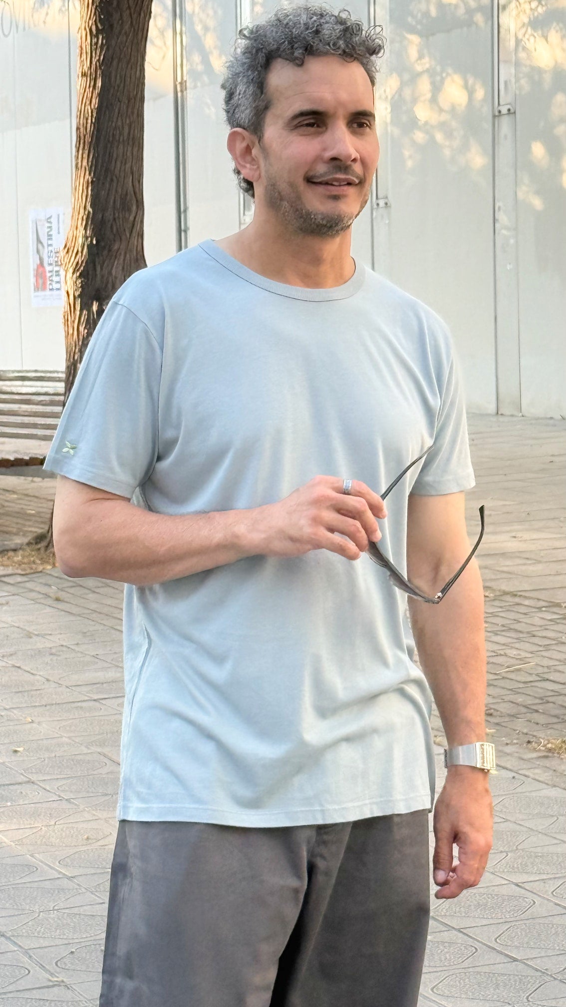 Camiseta gris claro de algodón orgánico y bambú - ecoology