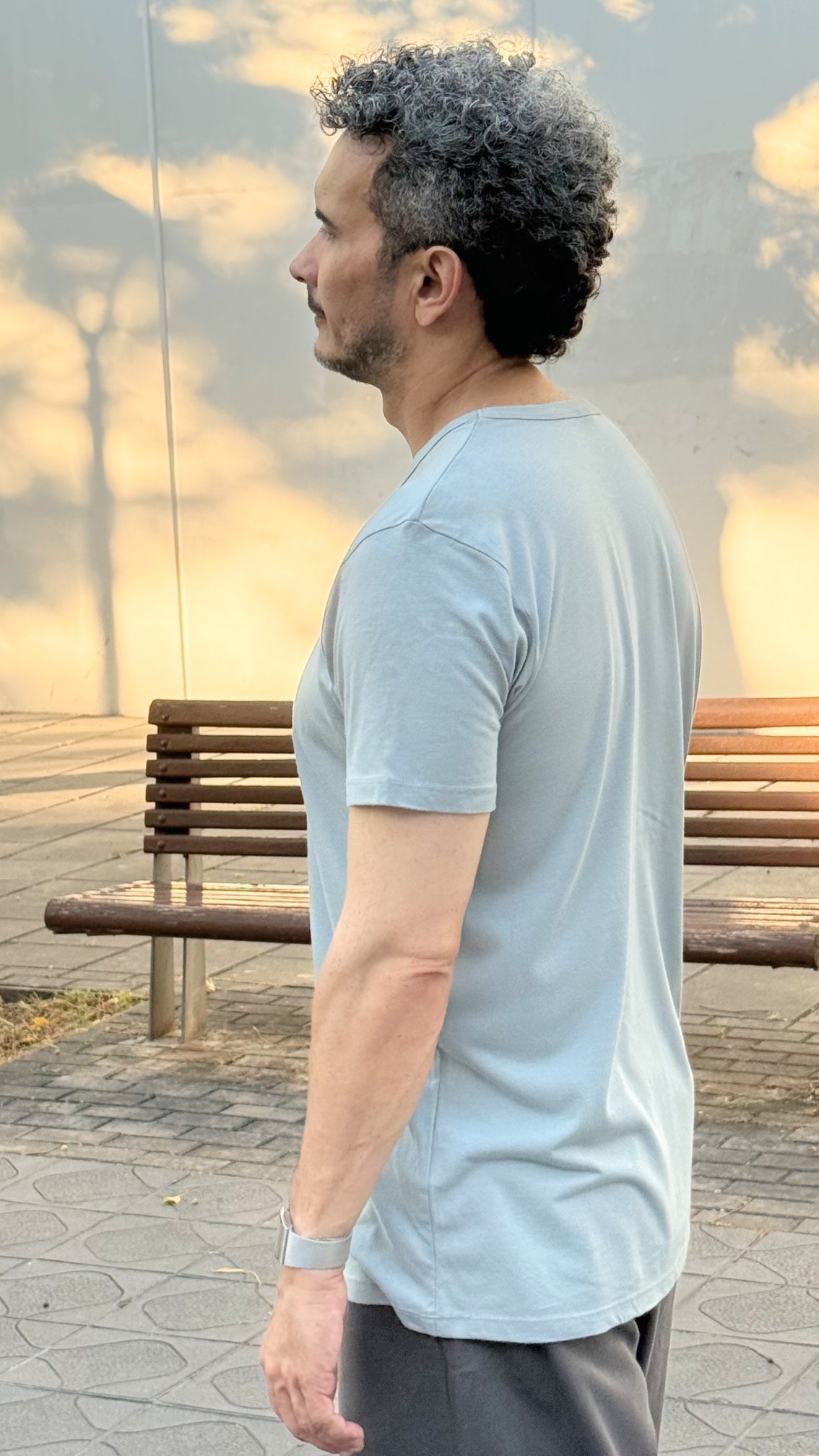 Camiseta gris claro de algodón orgánico y bambú - ecoology