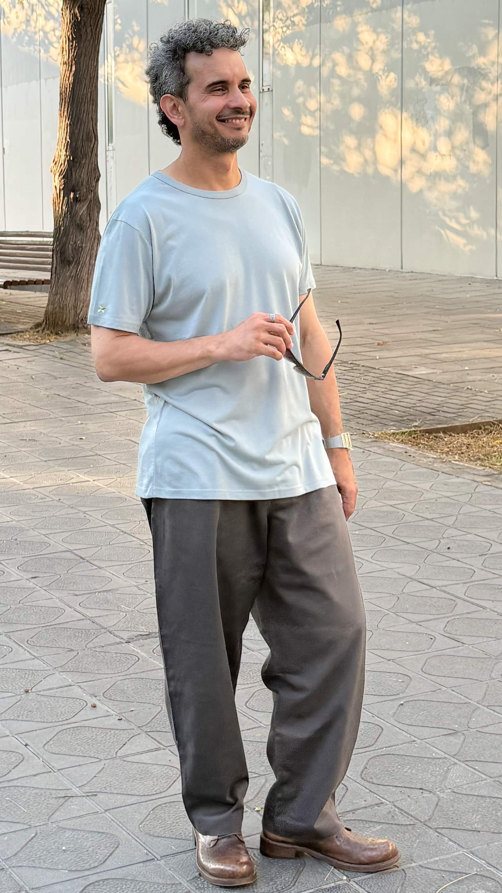 Camiseta gris claro de algodón orgánico y bambú - ecoology