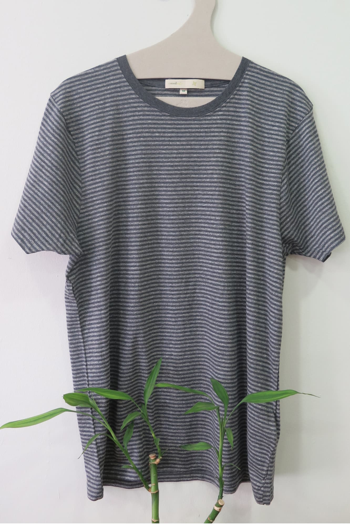 Camiseta rayas grises de algodón orgánico - ecoology
