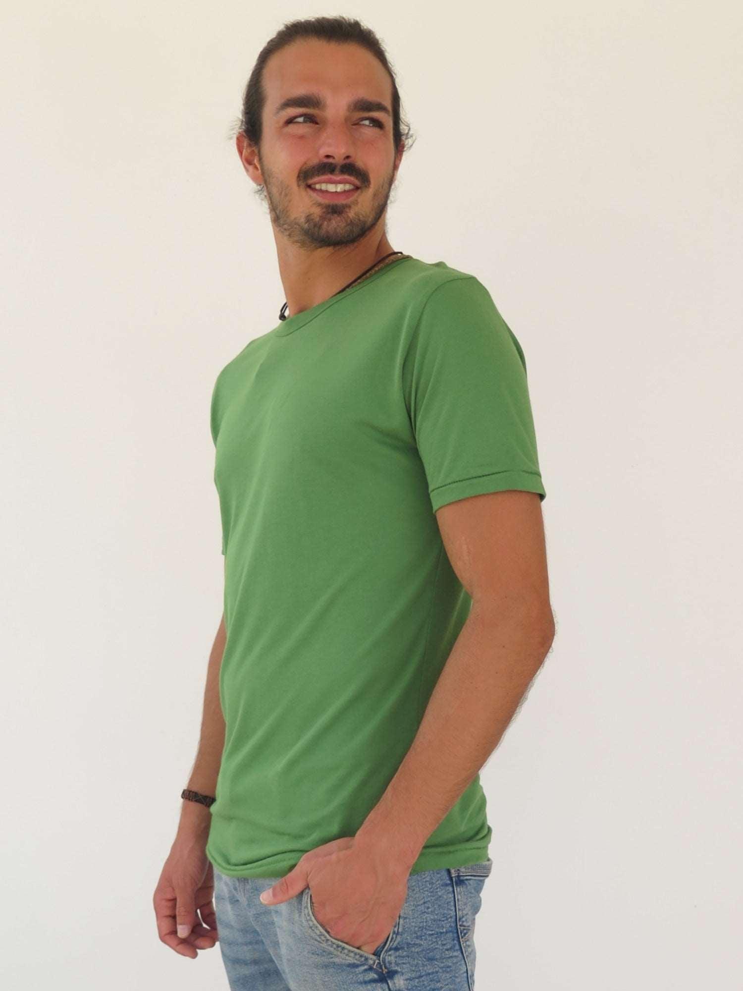Camiseta verde de algodón orgánico y bambú