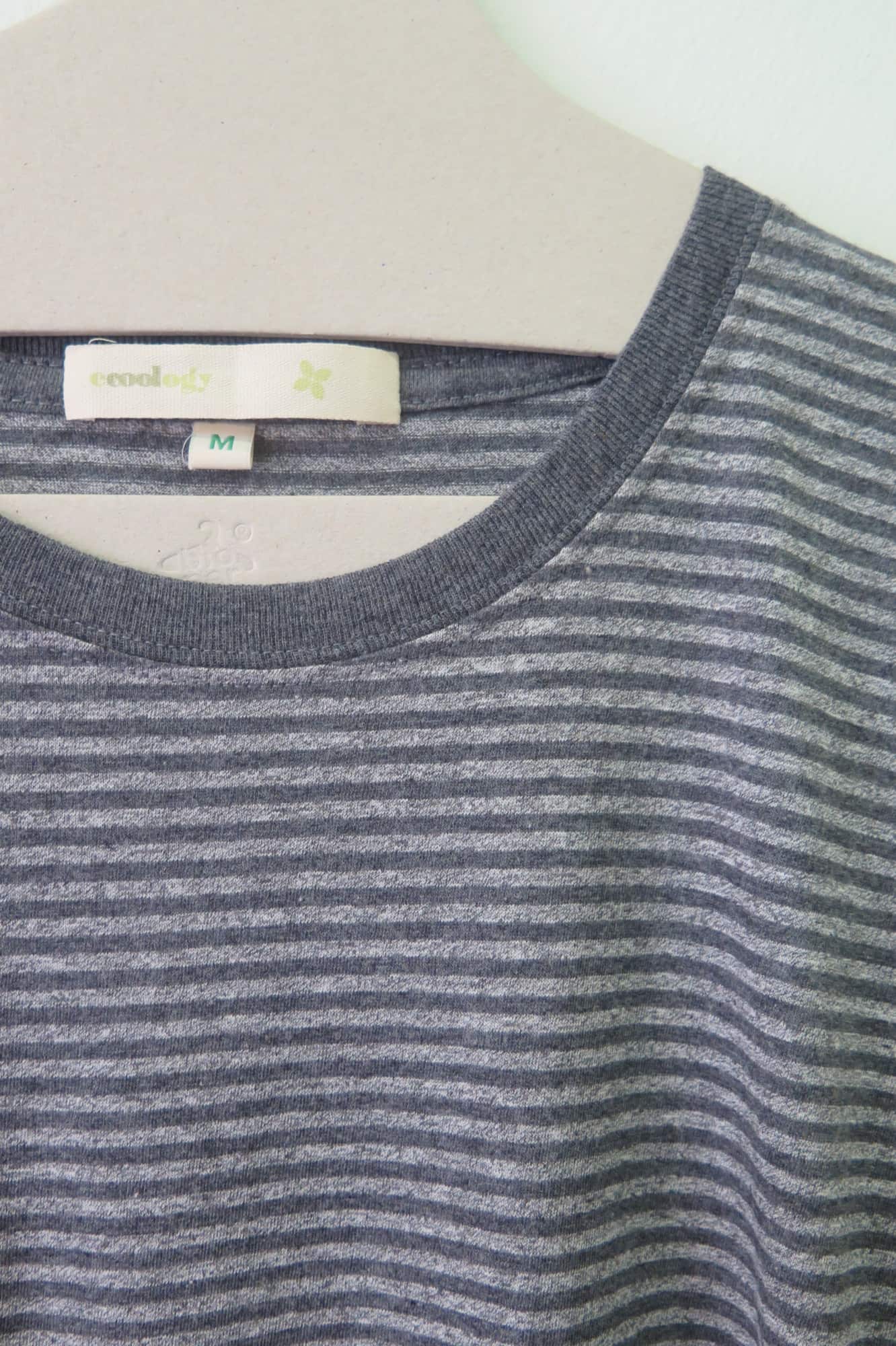 Camiseta rayas grises de algodón orgánico - ecoology