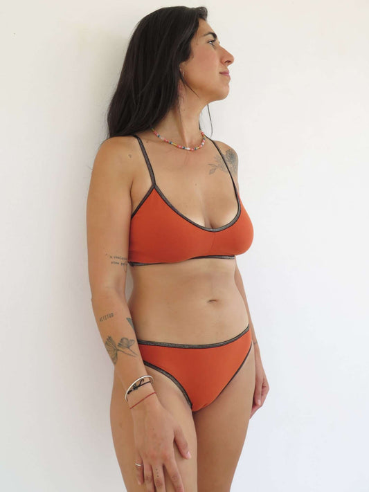 Bralette naranja y dorado - ecoology